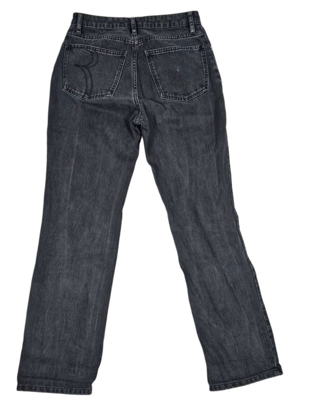 Rouje Paris Womens Marais Straight Leg Jeans Size 26 Faded Black Distressed
